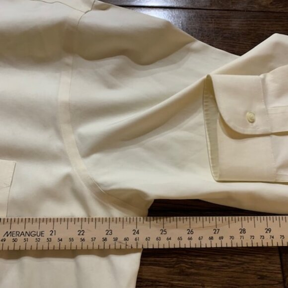 Brooks Brothers SLIM FIT Button Non Iron Dress Shirt Size 17 35 Pale Yellow - Picture 5 of 5